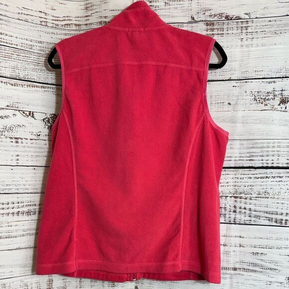 Vineyard Vines Vest Womens size large Coral Pink Fleece Full Zip Up pockets - Picture 3 of 12